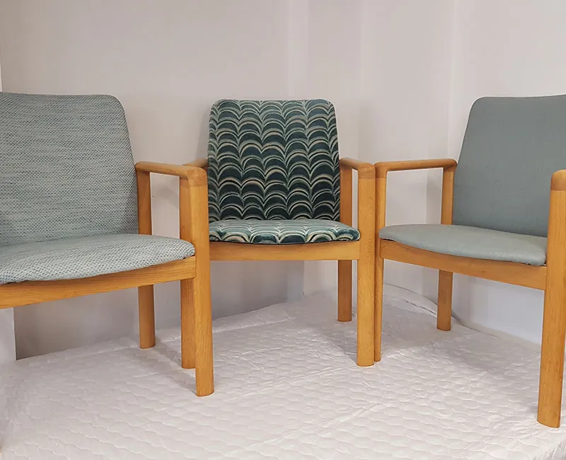 Pair of re-upholstered chairs